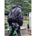 Randomly compare the new 25FW designer black distressed washed old zipper hoodie hooded jacket cotton jacket image 3