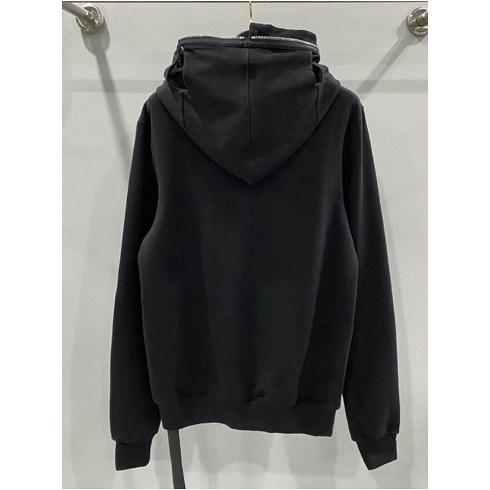 Ro Dark Style Men s Shark Shaped Breathable Chicken Eye Versatile Zipper Hoodie Knitted Coat Hoodie Loose image 3