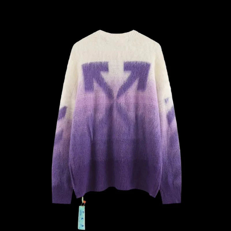 Off-White Brushed Mohair Diag Arrows Logo Knit Sweater