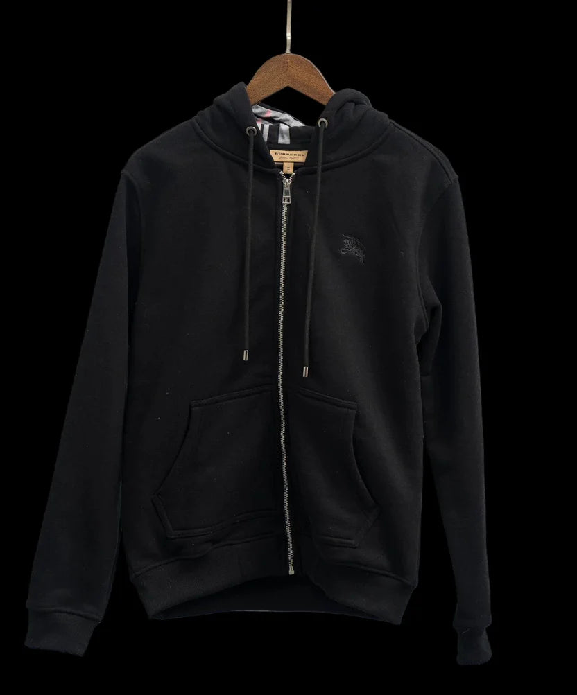 Burberry ZipUp Hoodie With Check Hood