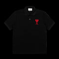 BLACK COTTON AMI DE COEUR POLO SHIRT