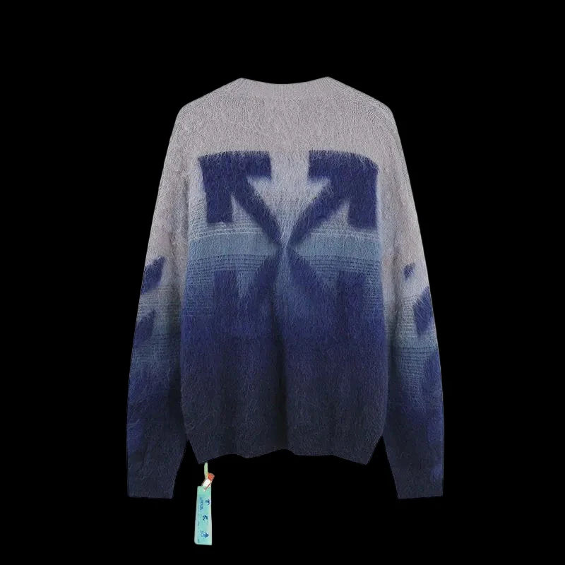 Off-White Brushed Mohair Diag Arrows Logo Knit Sweater