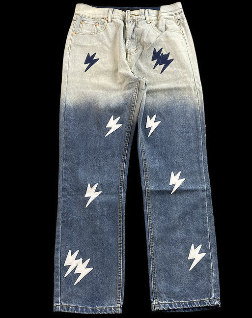 Amexnocap Lightning Bolt Gradient Jeans