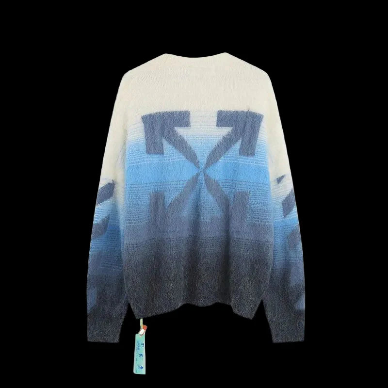 Off-White Brushed Mohair Diag Arrows Logo Knit Sweater
