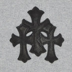 Chrome Hearts Paper Jam Triple Leather Cross ZipUp Hoodie 'Grey Heather'