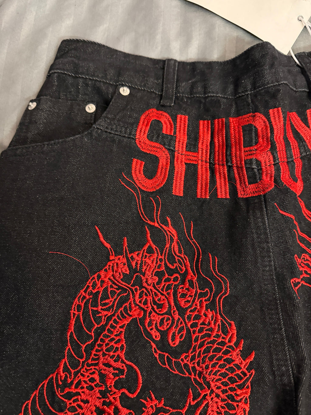 Shibuya Back Embroidered Raw Denim