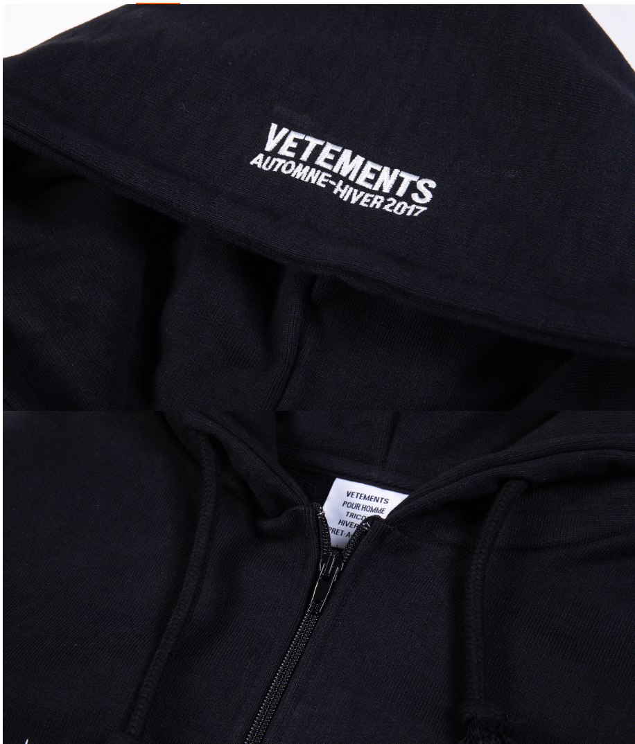 Vetements Total Fucking Darkness ZipUp Hoodie