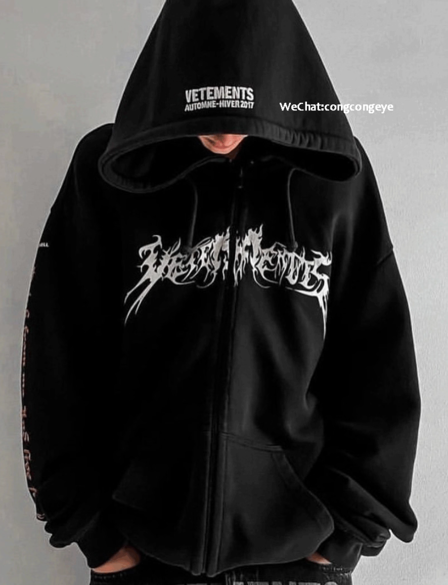 Vetements Total Fucking Darkness ZipUp Hoodie