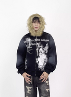 Y2K Fur ZipUp Hoodie