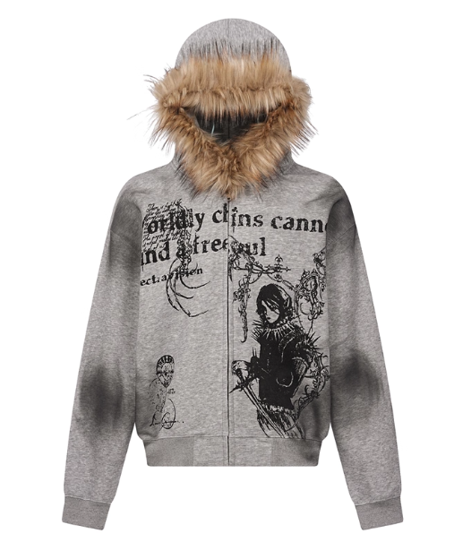 Y2K Fur ZipUp Hoodie