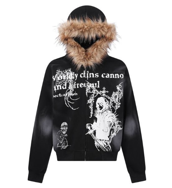 Y2K Fur ZipUp Hoodie