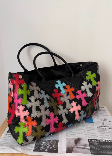 Chrome Hearts Leather Patchwork Handbag