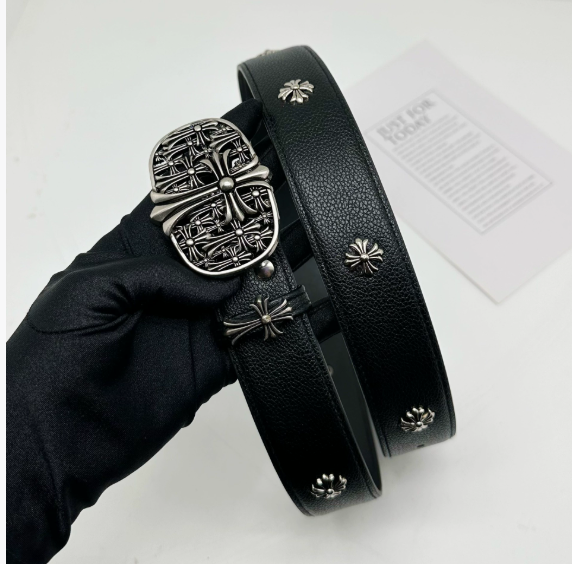 Chrome Hearts Flower Embossed Belt