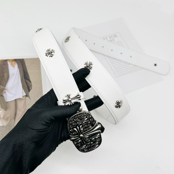 Chrome Hearts Flower Embossed Belt