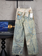 Acne Studios – Trompe-l’Œil Pearl & Lace Print Jeans