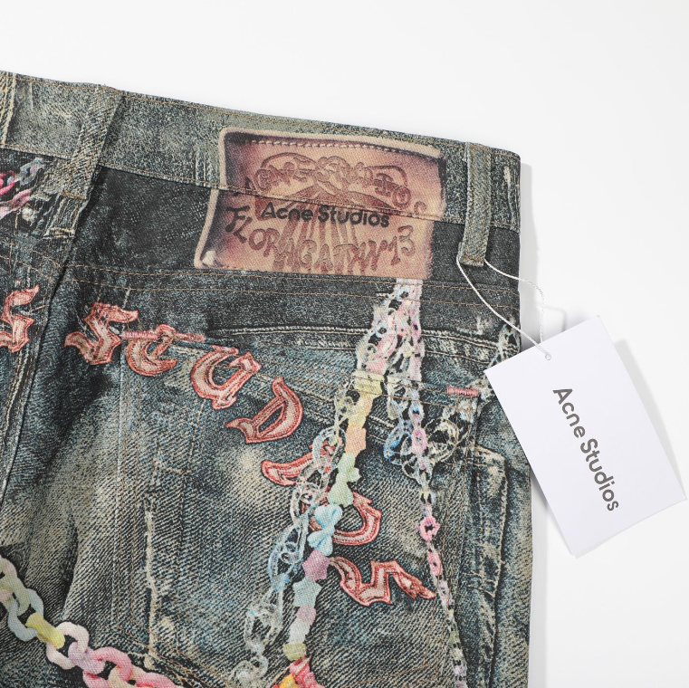 Acne Studios 1996 Trompe-l’Œil Chain Print Jeans