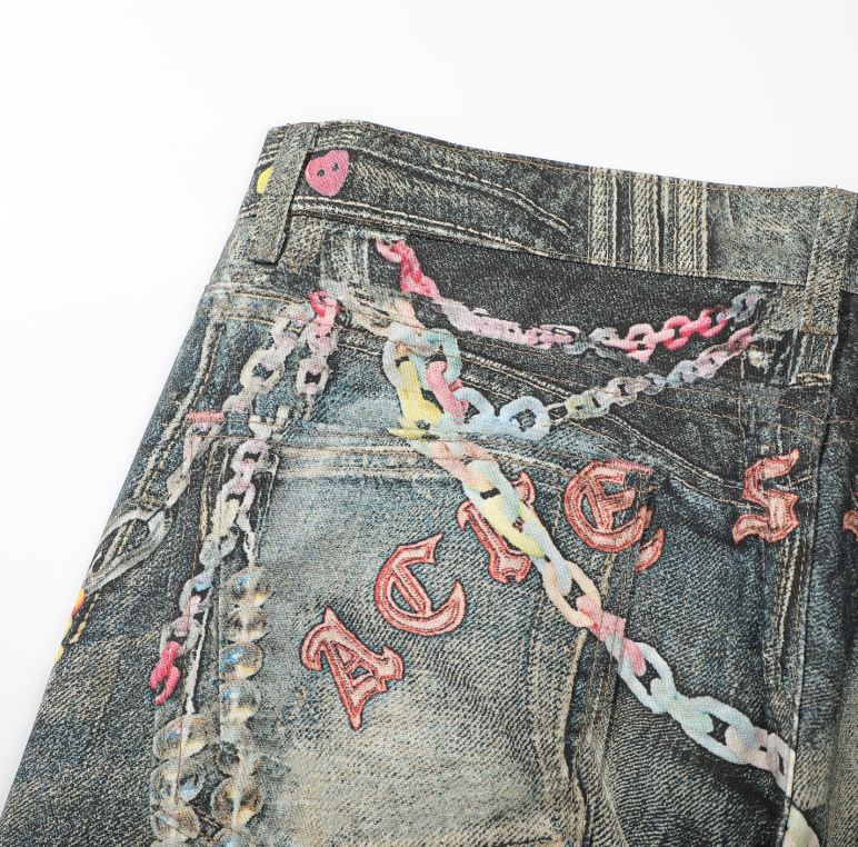 Acne Studios 1996 Trompe-l’Œil Chain Print Jeans