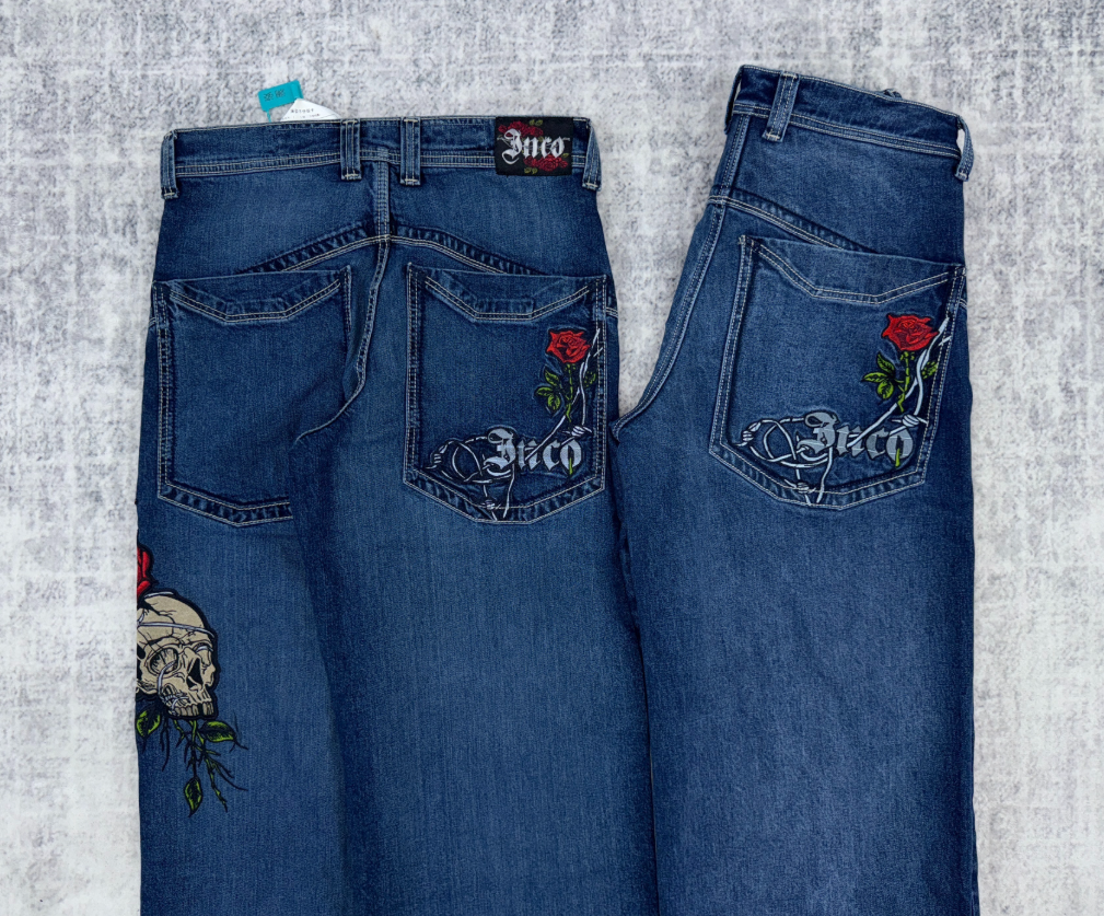 JNCO Rose Skull Denim
