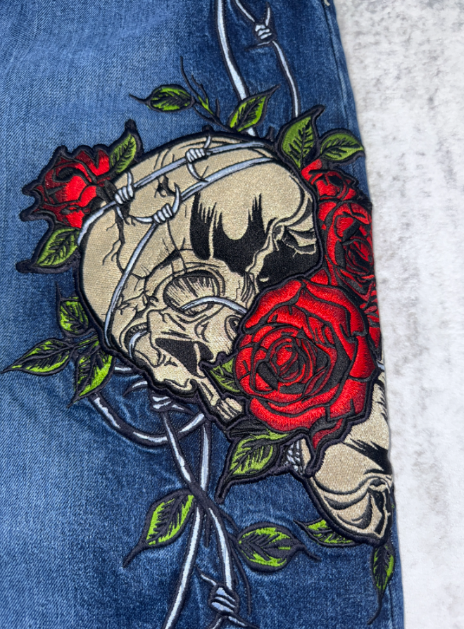 JNCO Rose Skull Denim