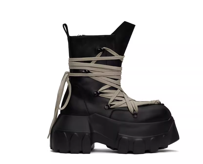 Rick Owens Lace-Up Tractor Boots
