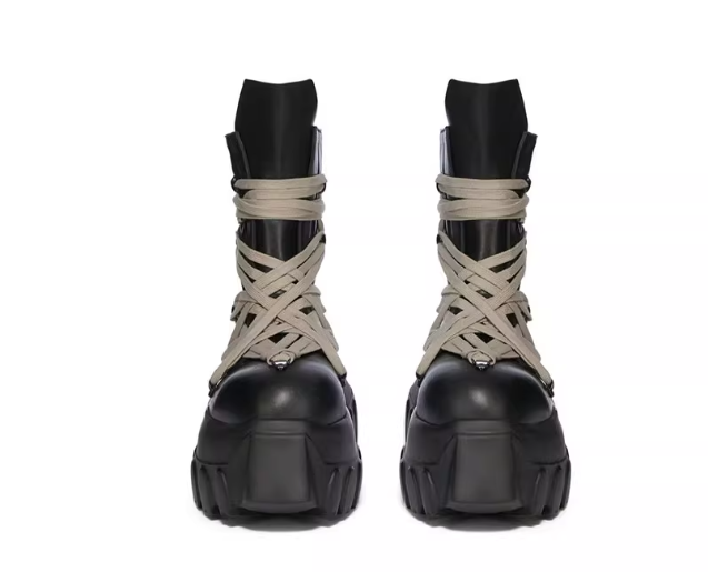 Rick Owens Lace-Up Tractor Boots