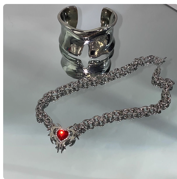 Y2K Cyber Heart Neckchain