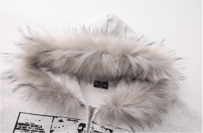 Y2K Fur ZipUp Hoodie