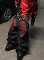 Shibuya Front Embroidered Raw Denim