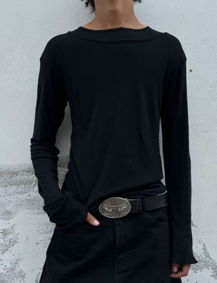 NoFaithStudios Buttoned Fitted Crew Neck Tshirt